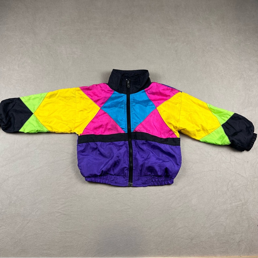 Kids Neon Colorblock vintage Jacket - multicolor 90s